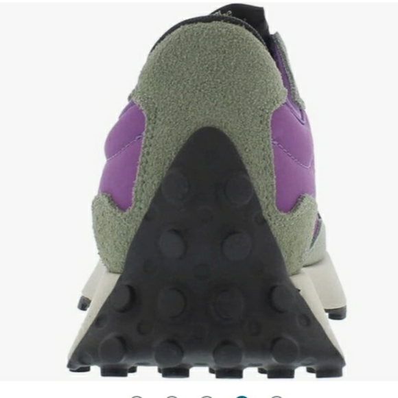New Balance Men's 327 Shoes - Sour Grape / Bleached Lime Glo 12 - Picture 5 of 9